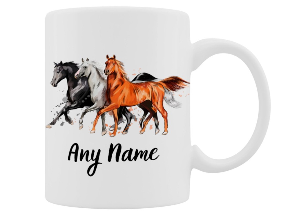 Horse Mug Watercolour Horse Design Personalised Any Name Horse Lover Horse