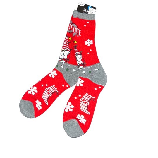 NEW MSRP $24 Ohio State Buckeyes College Football NCAA CHRISTMAS Sock Size Large