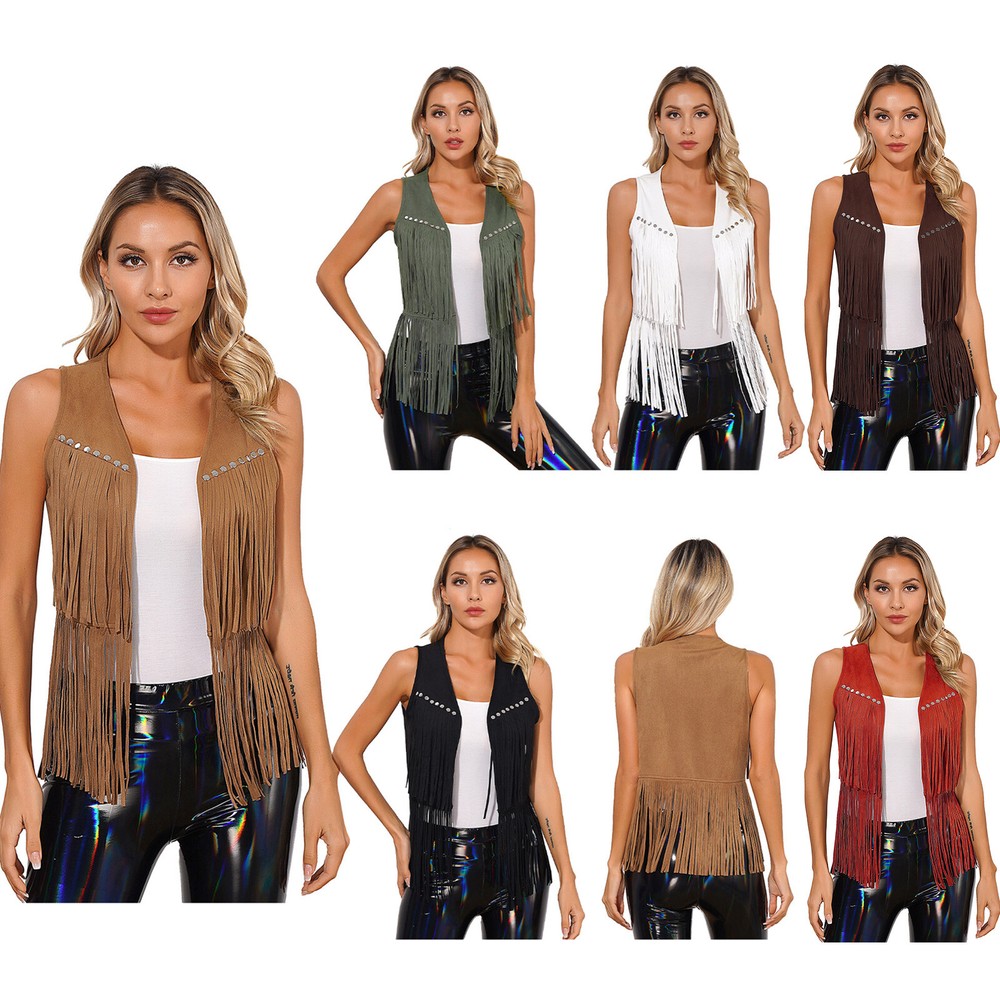 Women's Waistcoat Halloween Coats Show Vest Top Concert Jackets Carnival Club