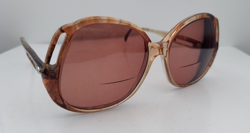 Vintage Welling Aruba P Brown Oval Butterfly Sunglasses Frames Only USA