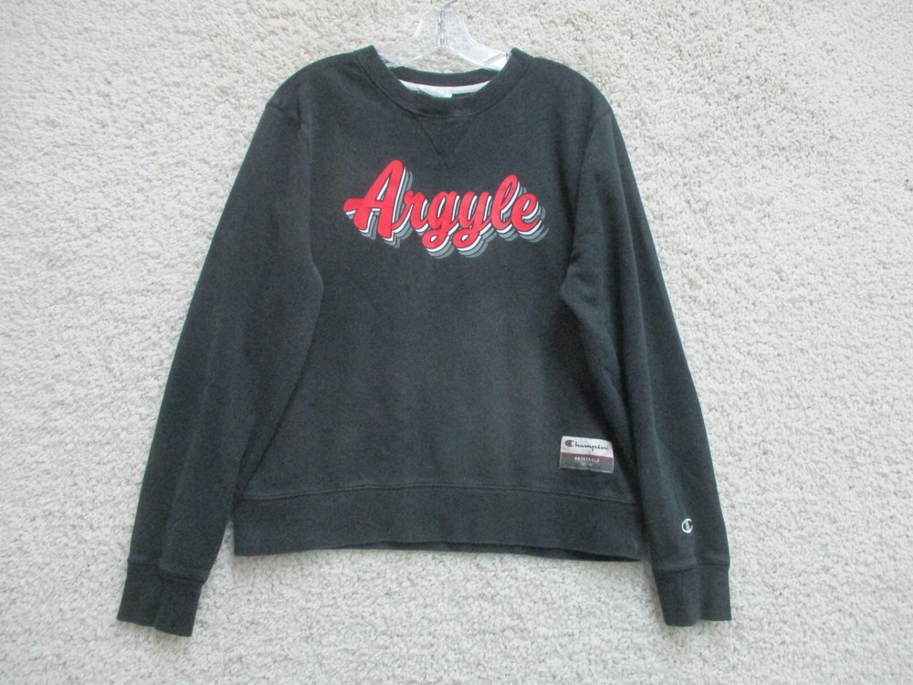 Champion Argyle Texas Sweater Medium Adult Black Pullover Casual Modern Womens M