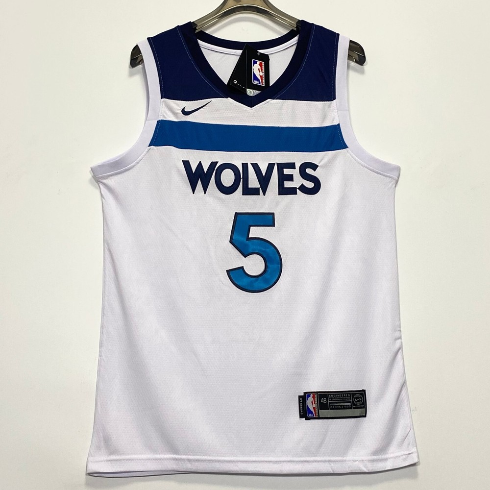 Anthony Edwards #5 Embroidered NBA Jersey White S-2XL New with Tags