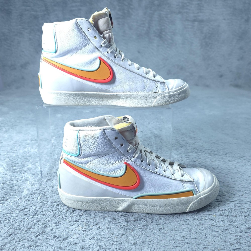 Nike Blazer Mid 77 D/MS/X Shoes Womens Size 8 White Multicolor Leather High Top