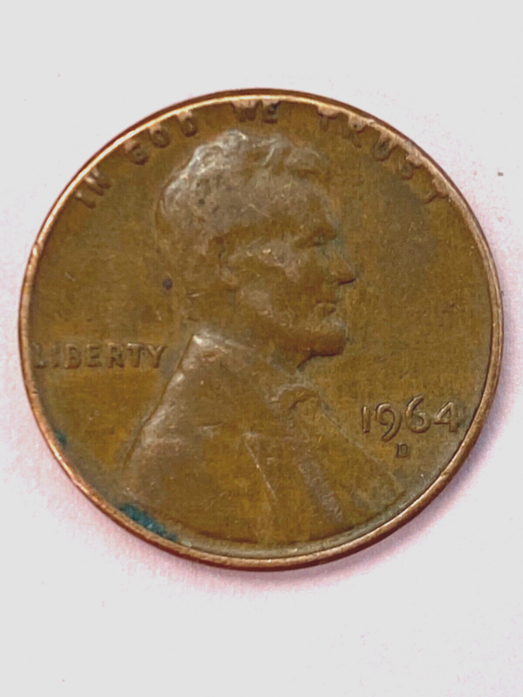 1964 D Lincoln Penny - Errors On Top Rim, 
