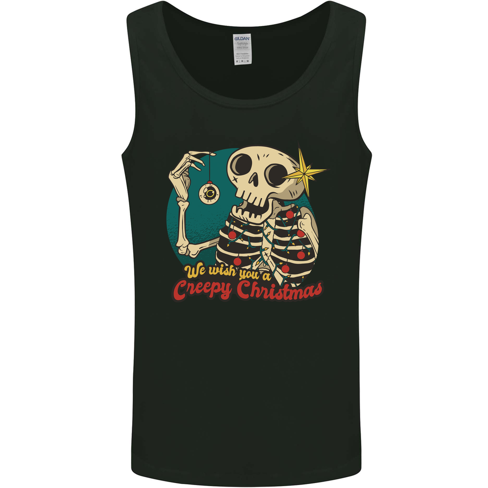 We Wish You a Creepy Christmas Skull Mens Vest Tank Top
