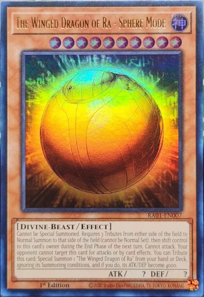 Winged Dragon of Ra Sphere Mode RA01-EN007 Ultra Rare 1st Edition Yugioh Card