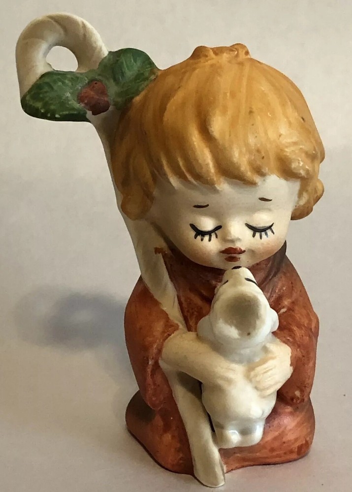 Shepherd Boy Figurine with Lamb Made In Japan Vintage Christmas