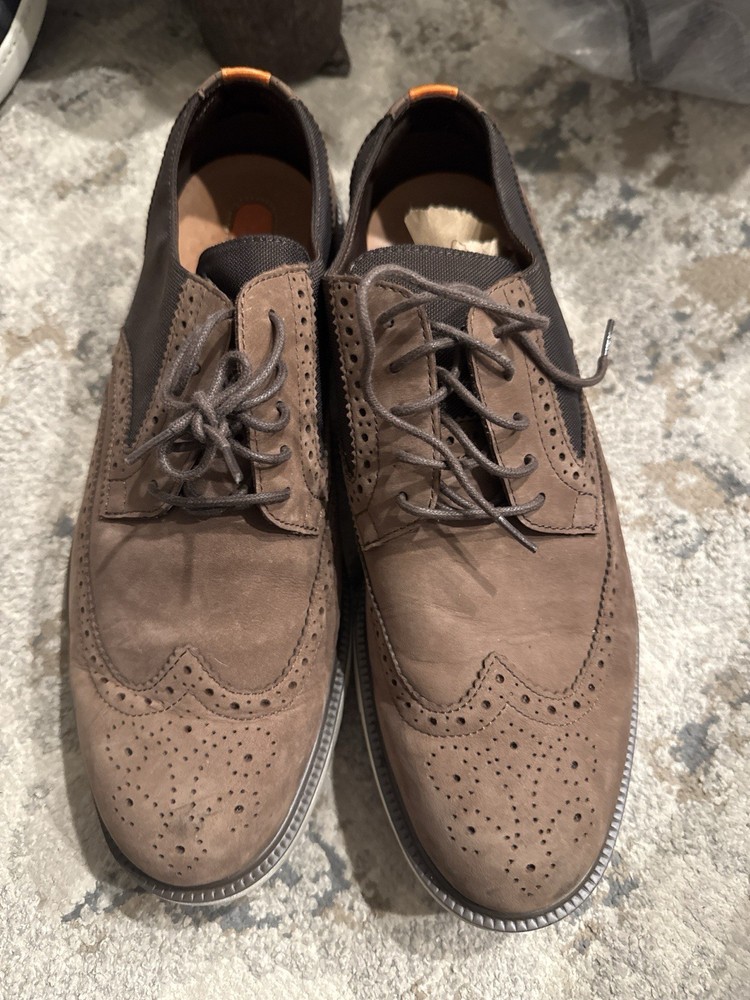 SWIMS Mens Wingtip Brogue Oxford Shoes US 9.5 EU 42.5 Brown Suede Lace Up