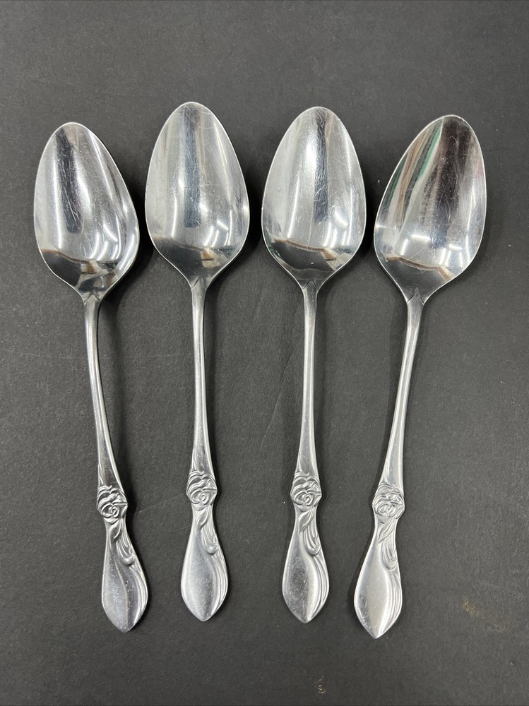 Epic Custom Stainless Soup Spoons Set Of 4 With Rose Design Made In Japan