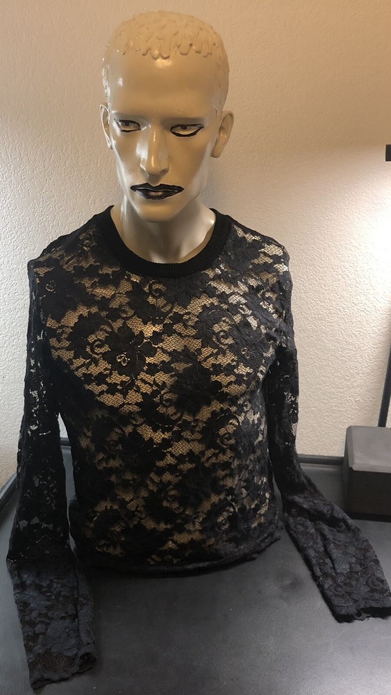 Lip Service Vintage Fishnet Nylon Spandex Gothic Shirt See Through 1990’s Size L