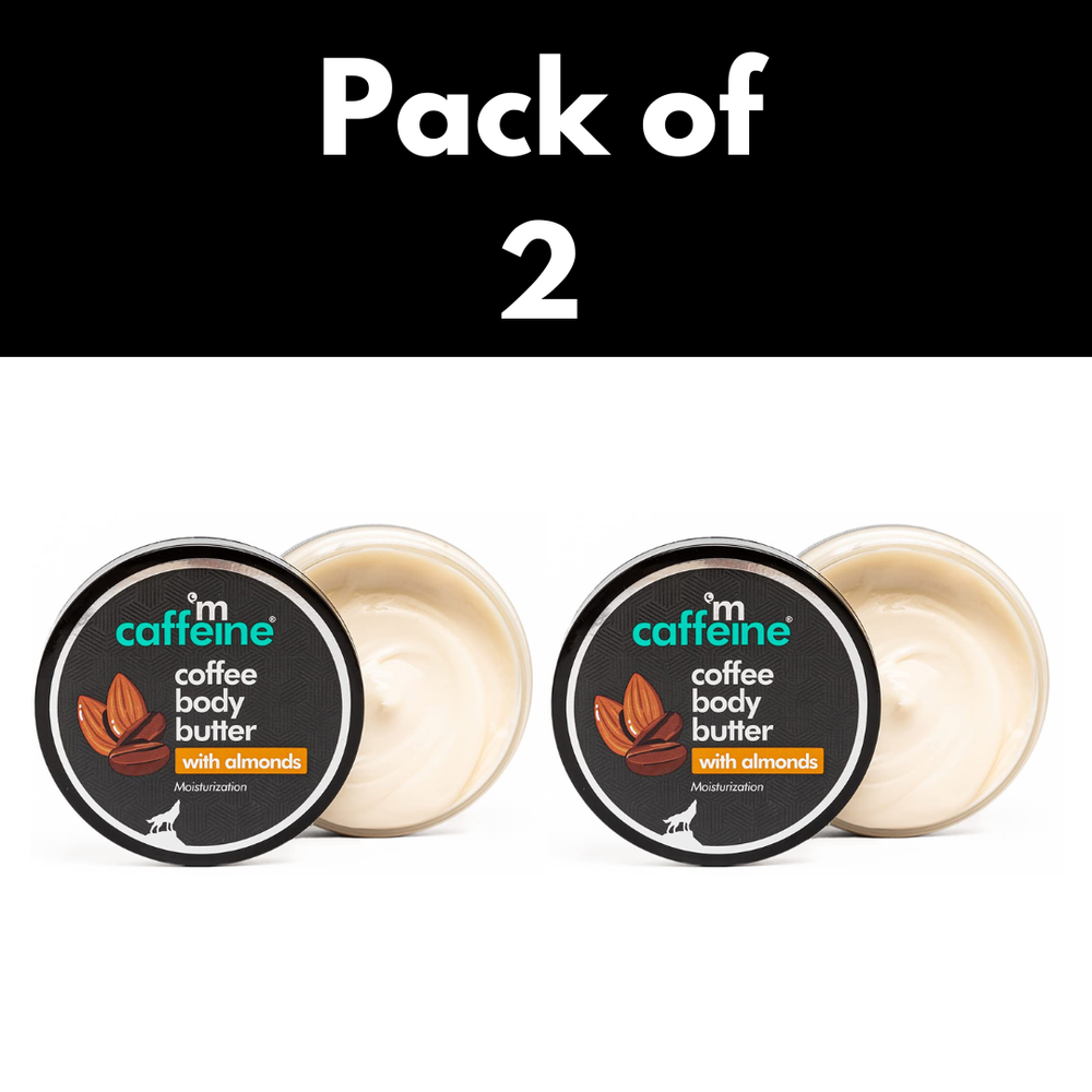 mCaffeine Coffee & Almonds Body Butter with Shea Butter for Moisturization 100g
