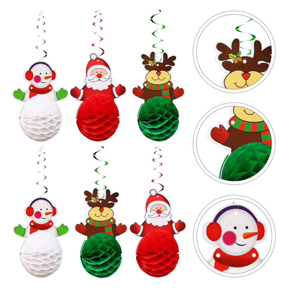 6 Pcs Christmas Decoration Xmas Ornaments Traditional Decorations Cartoon