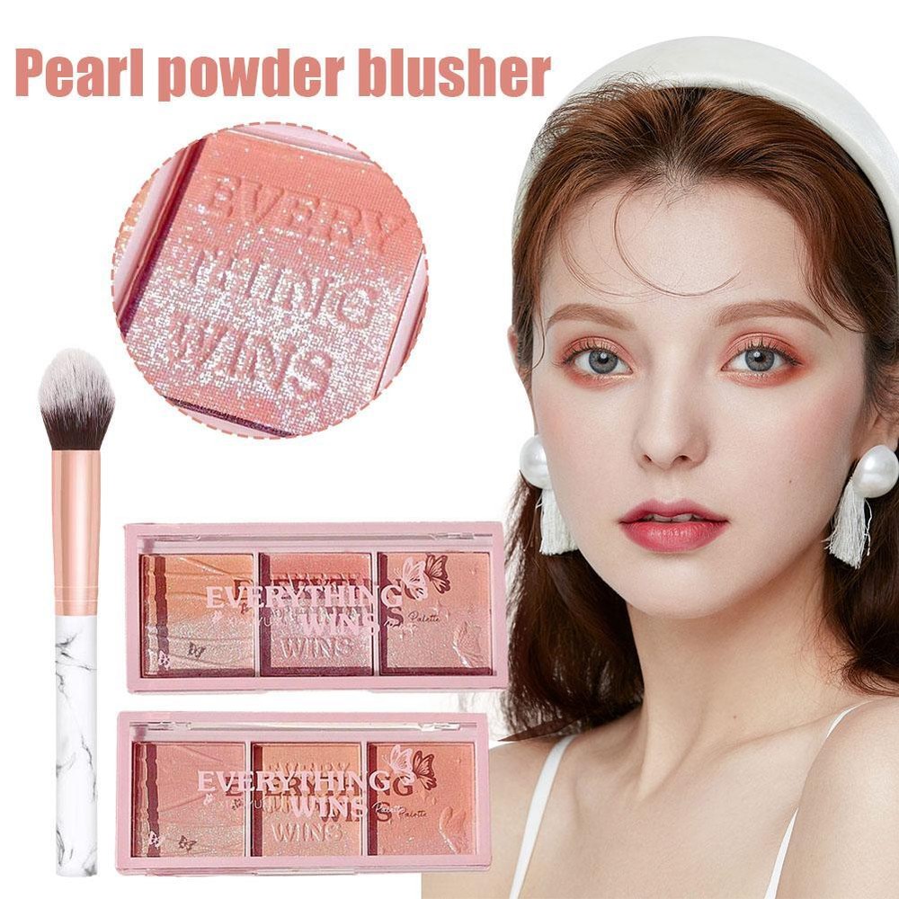 Trio Color Blush Palette Blush Eye Shadow Highlighter Makeup Palette Z7H6 .м