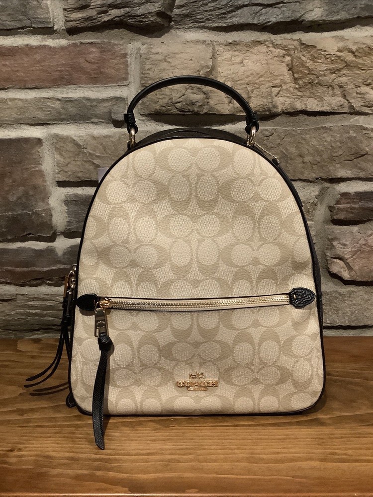 Coach Signature Light Khaki Jordyn Backpack Purse NWT C2002 Brand New