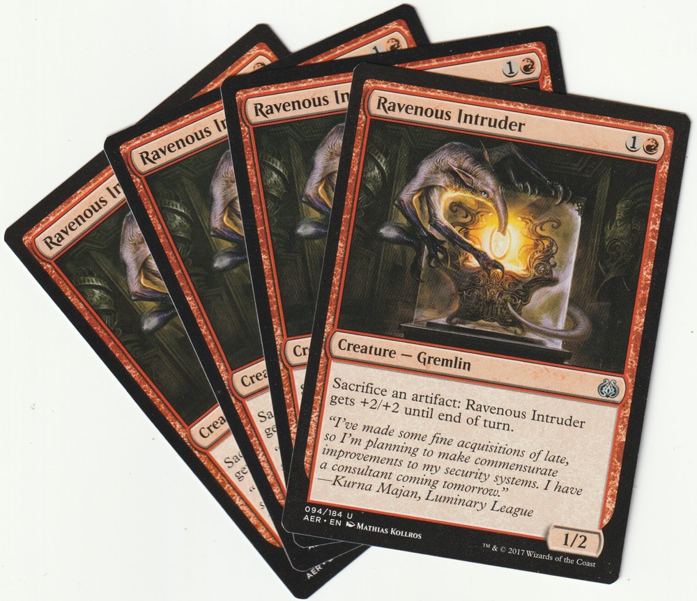 4 MTG Ravine Intruder Red Creature Playset - NM/EX AER/EN