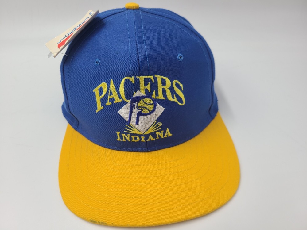 Vintage Indiana Pacers AJD Snapback Hat Cap Men Women NBA Basketball Blue Yellow
