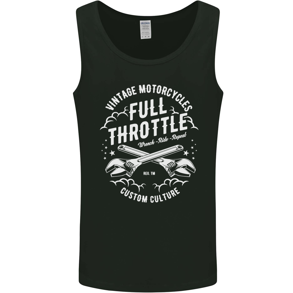 Full Throttle Motorcycle Biker Motorbike Mens Vest Tank Top