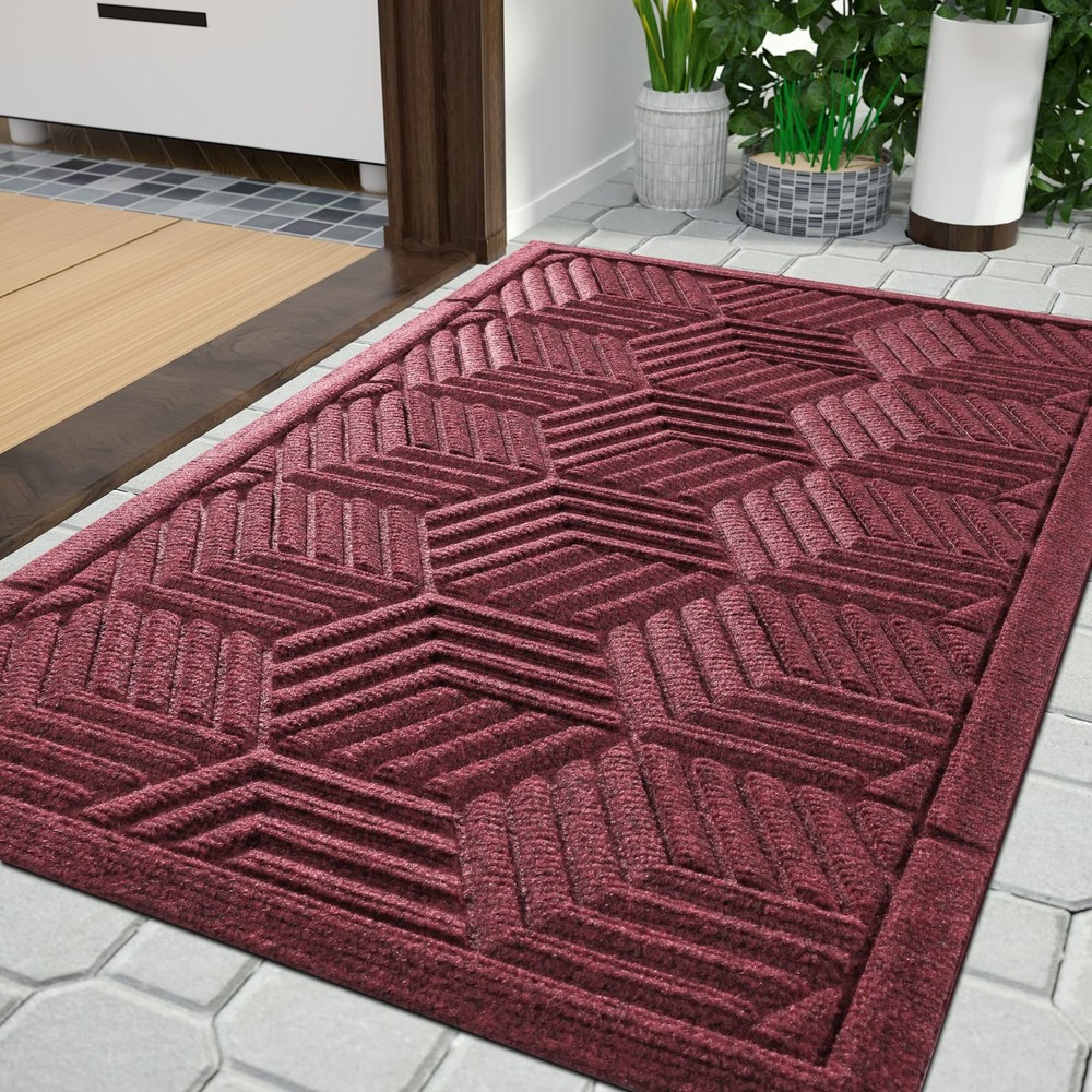 Heavy Duty All-Season Front Entrance Door Mat for Indoor Outdoor Entryway Floor