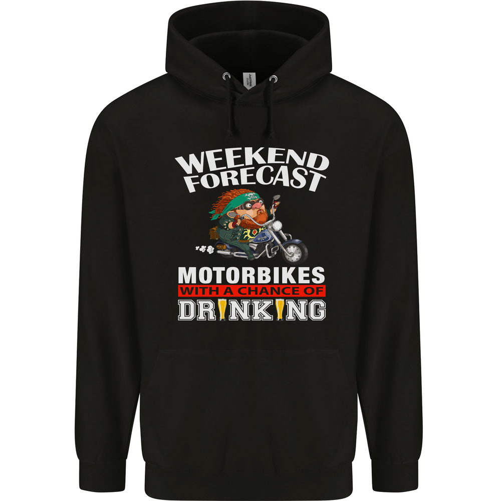 Weekend Forecast Motorbikes Mens 80% Cotton Hoodie