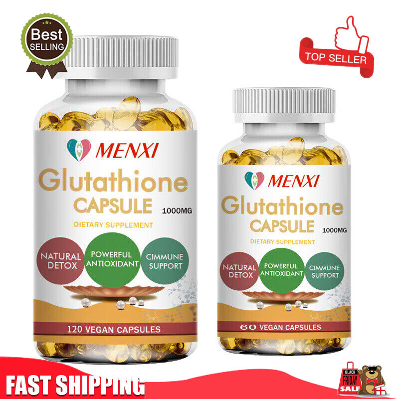 1000mg L-Glutathione Capsules for Skin Brightening Anti-Aging Antioxidant Support  