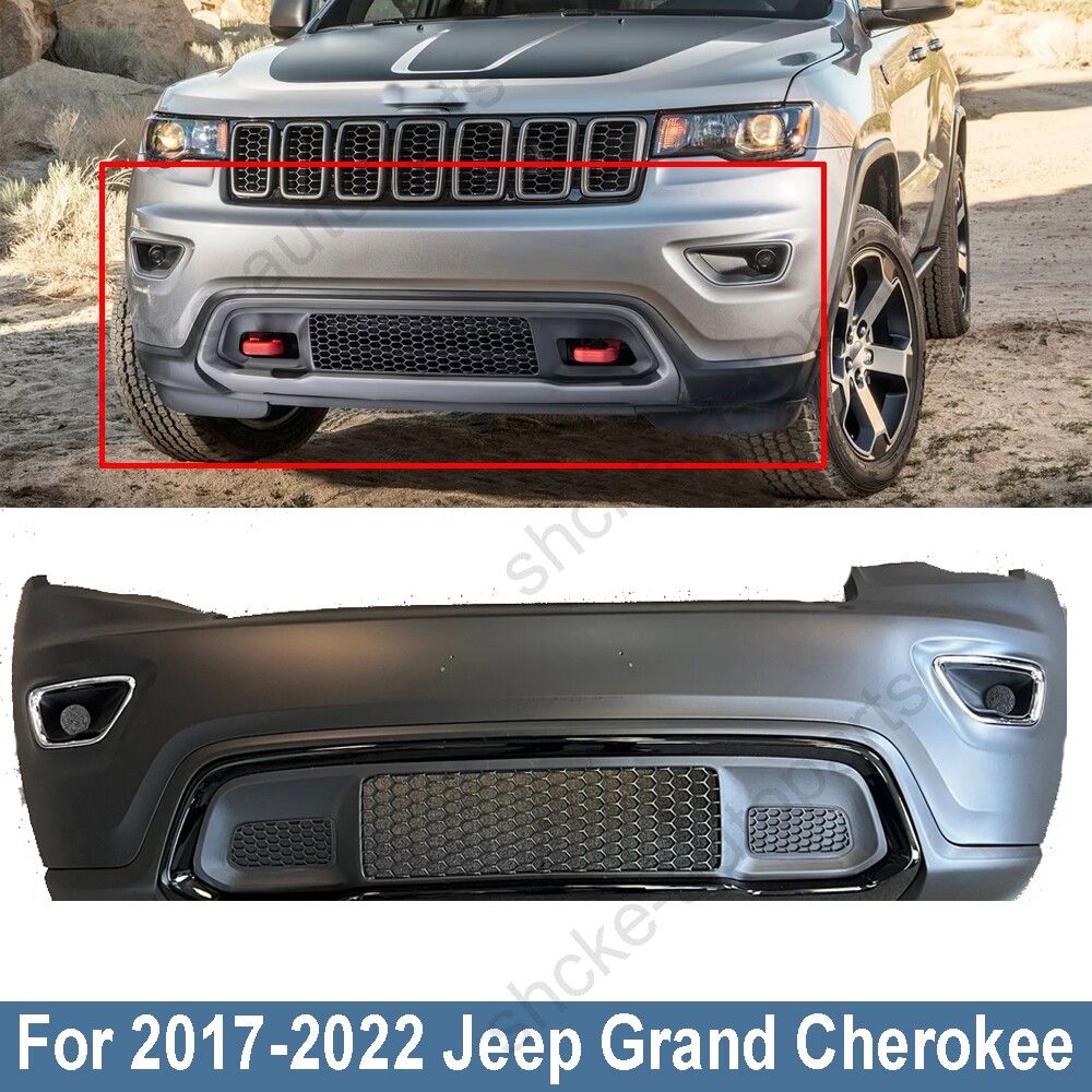 Fits For 2017-2022 Jeep Grand Cherokee Complete Front Bumper Cover Grille