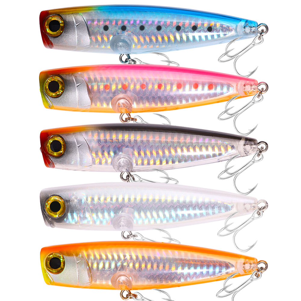 5PCS 23g 11cm Topwater Popper Fishing Lure for Bass Tuna