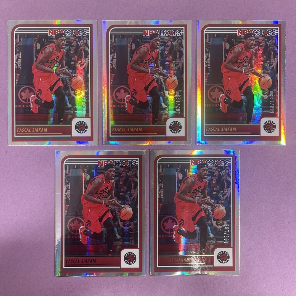 (5) 2023-24 Panini Hoops Premium Pascal Siakam #185 PREM. FOIL PR /199 RAPTORS