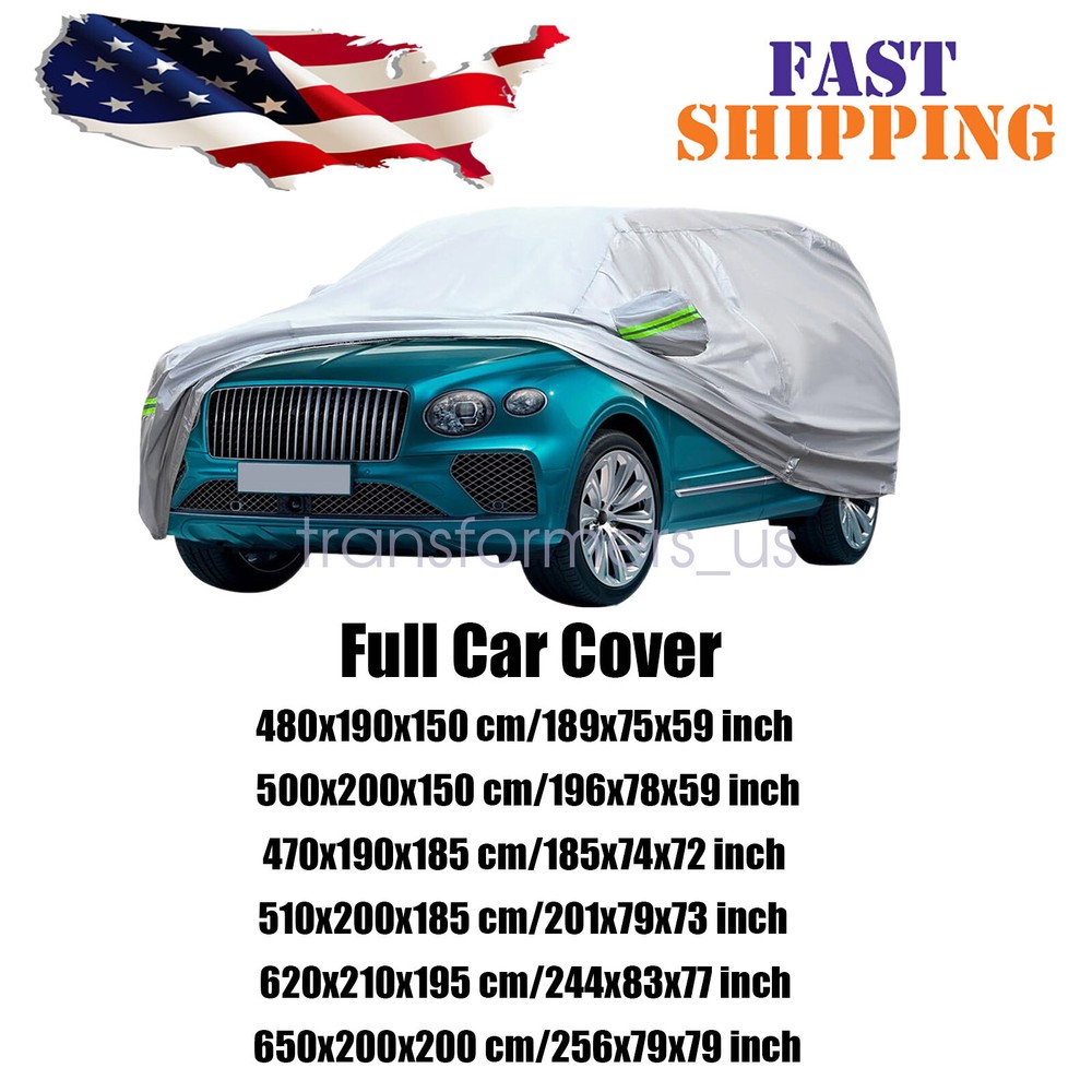Weatherproof Breathable Full Car Cover for Sun Rain Snow Dust Protection