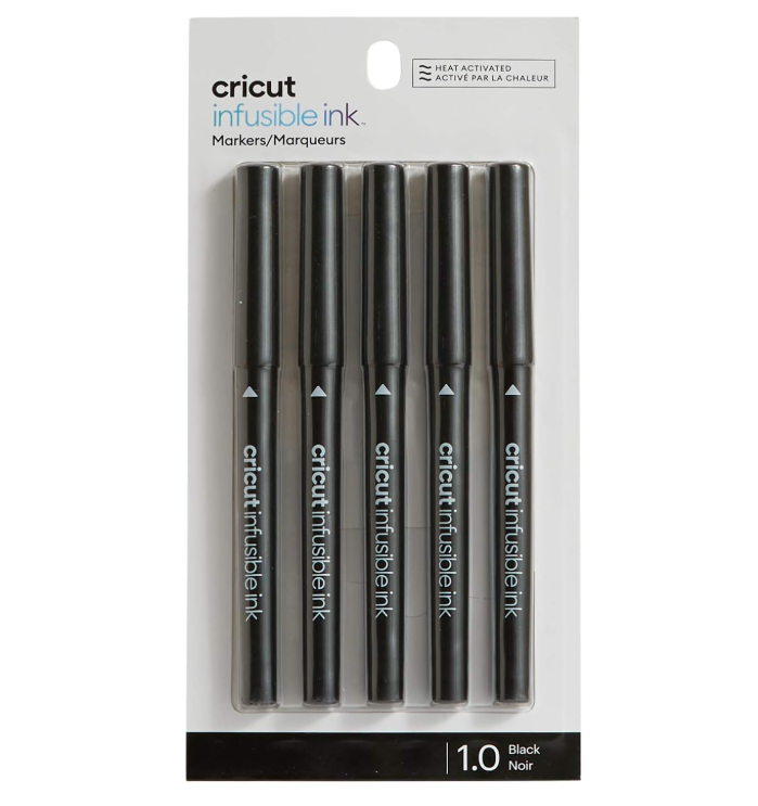 Cricut Infusible Ink Markers Black 1.0 Set of 5 Unopened Package Top Cut
