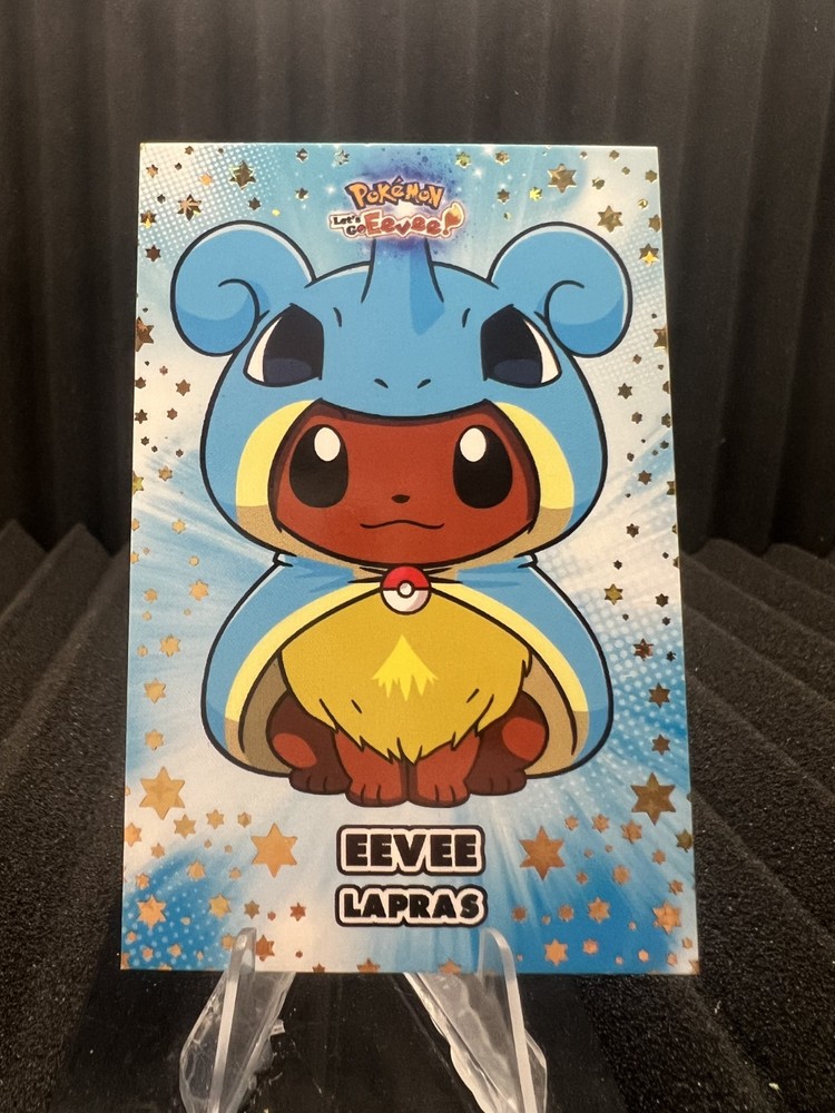Eevee Lapras Poncho - Gold Box Hit Holo - Let's Go Eevee Database - Pokemon Card