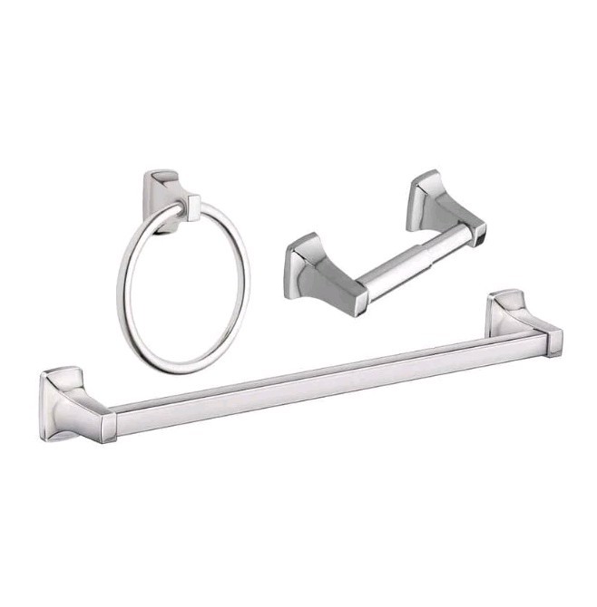 Moen Adler 18-Inch Chrome 3-Piece Bath Hardware Set YB0193CH