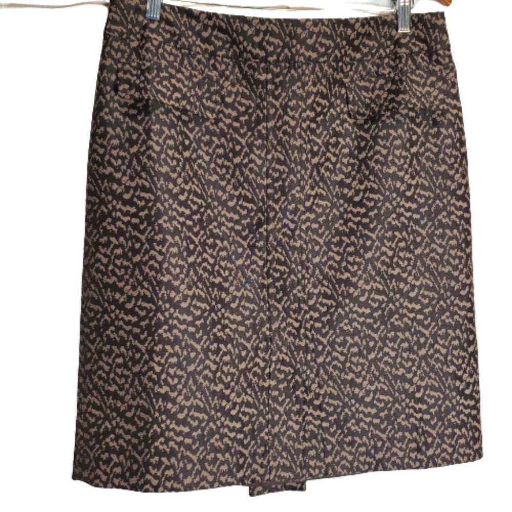 Ann Taylor Brown Animal Print A Line Business Career Skirt Size 12