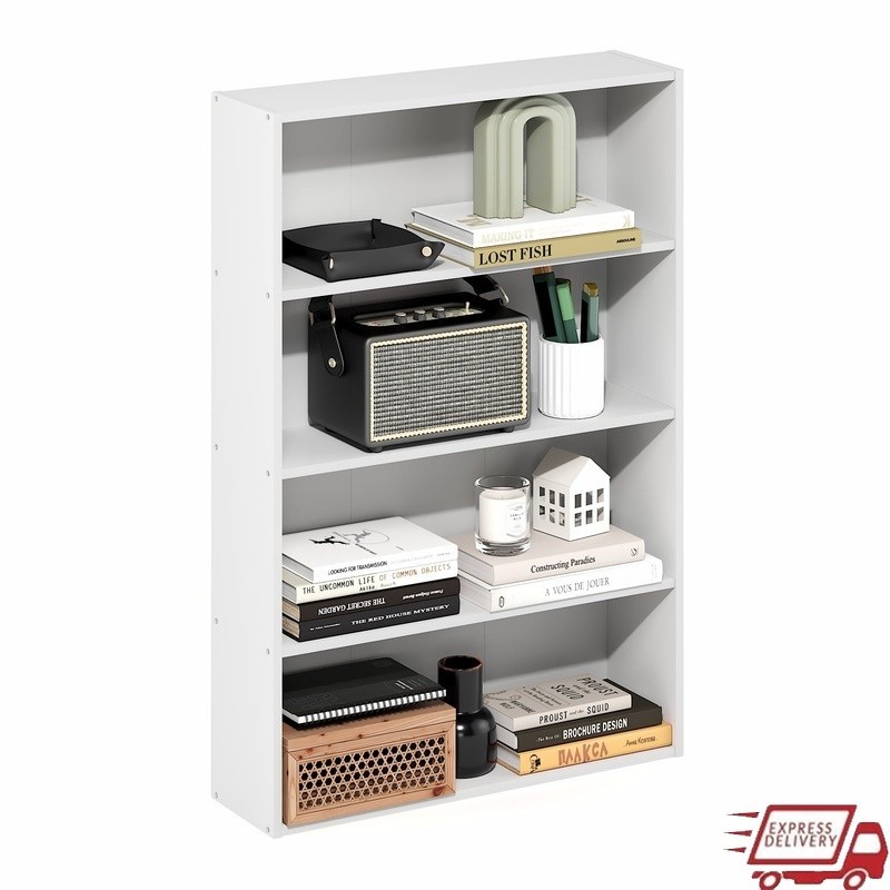 4-Tier Open Shelf Bookcase Storage Organizer Modern Display Shelf Home Office US