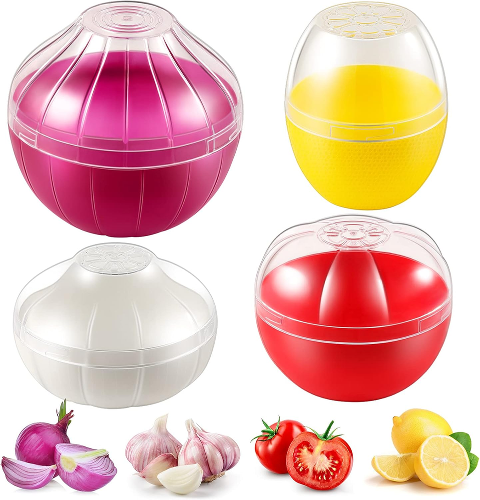 4-Piece BPA-Free Reusable Fridge Storage Containers for Fruits & Veggies