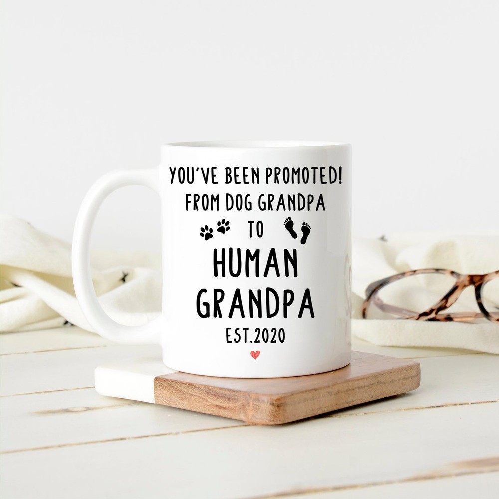 New Grandpa Gift For Father's Day Promoted From Dog Grandpa To Human Grandpa