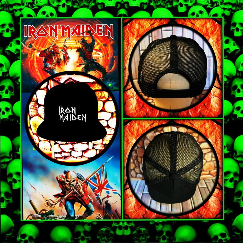 Iron Maiden UK Themed Patched Black Snapback Trucker Hat