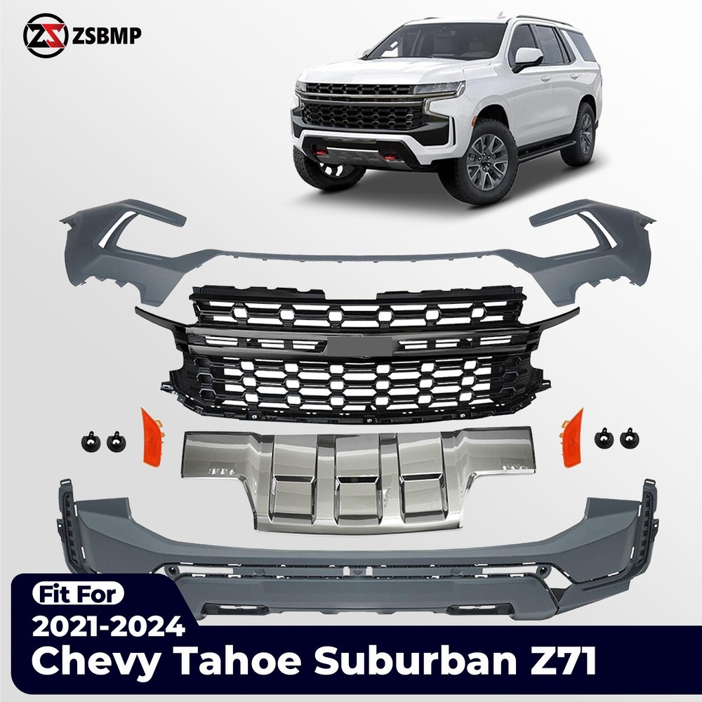 For 2021-2024 Chevy Tahoe Suburban Z71 Front Bumper Cover Grille Assembly Kit