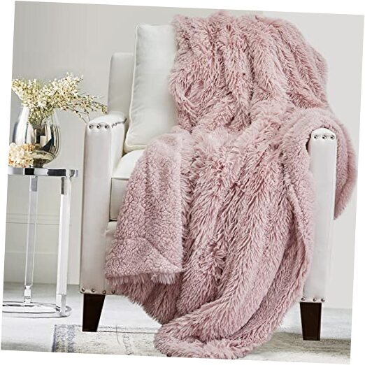 Throw Blanket, Soft Plush Reversible Shag 65
