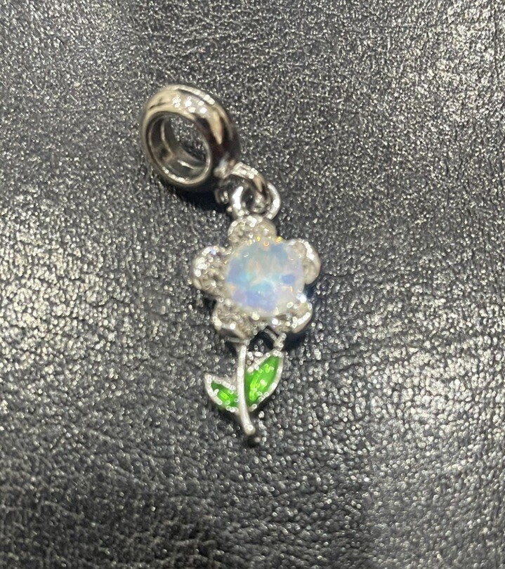 Stylish Mothers Day Crystal Flower Pandora-Inspired Alloy Charm with Free P&P-image