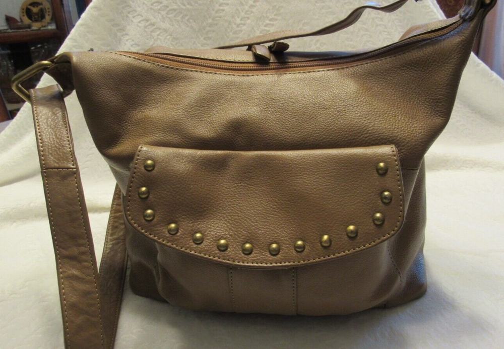 Great American Leather Works Crossbody Organizer Bag Tan Brown