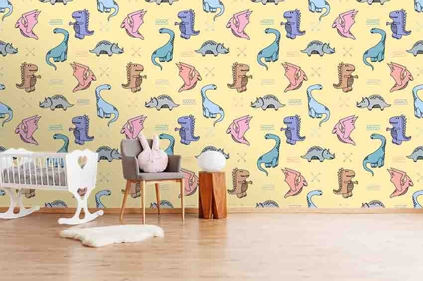 3D Hand-drawn Dinosaur Pattern Wall Murals Wallpaper Murals Wall Sticker