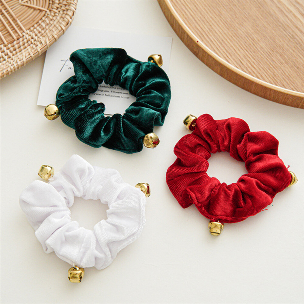 Christmas Hair Scrunchies Soft Elastic Hair Bands Stylish Simple Fashion Tie