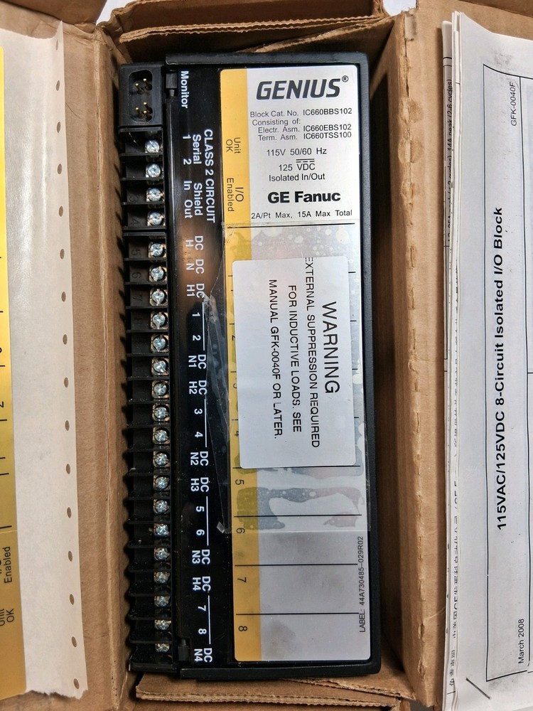 New Genuine New In Box GE FANUC GENIUS FANUC IC660BBS102
