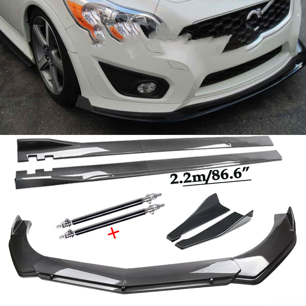 Carbon Fiber Front Bumper Rear Lip Chin Spoiler For Volvo C30 C40 C70 Body K
