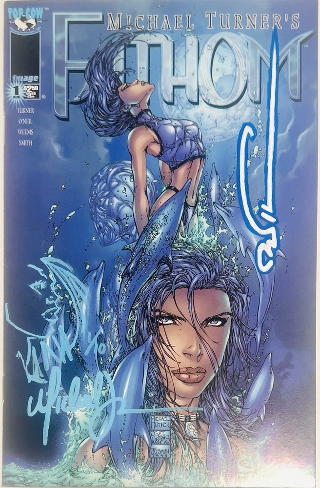 Fathom #1 Michael Turner Signed Remarque Marc Silvestri Signed Cover B variant
