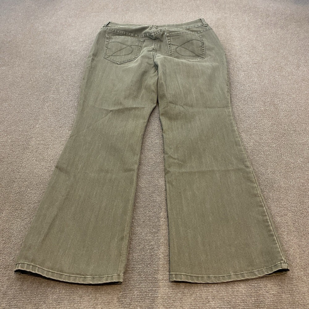 Chicos Womens Jeans Green Wash Platinum Barely Flare Boot Denim 1.5 (M)