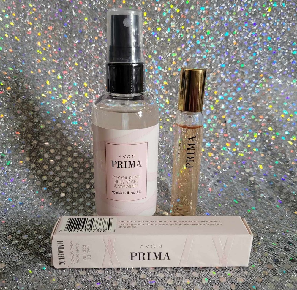Avon PRIMA Perfume and Dry Oil Body Spray Set 3.25oz Fast Shipping-image