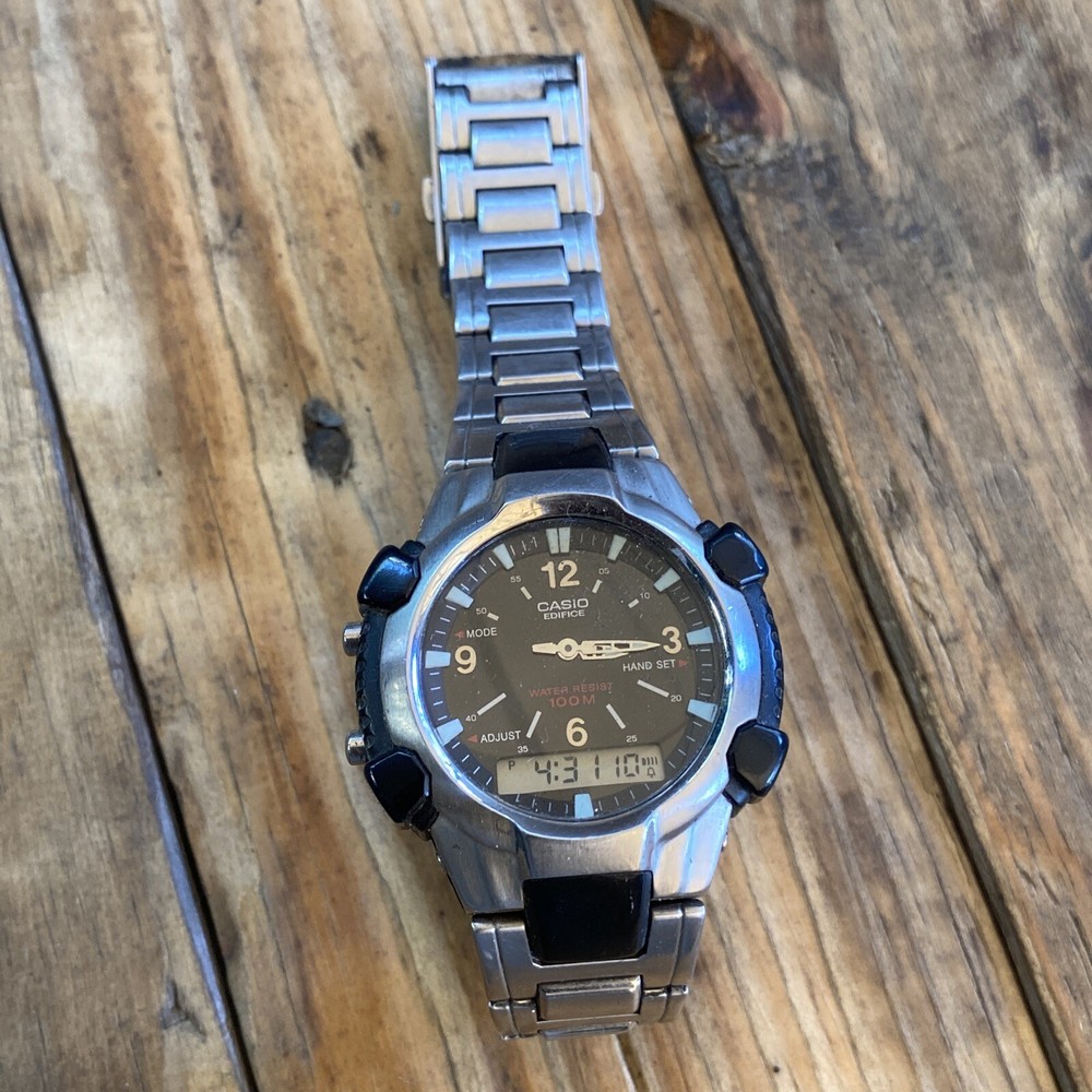 Casio Edifice EFA-101 Alarm time digital Watch Quartz Working