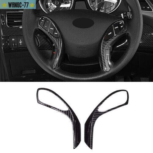 2x For 2011-16 Hyundai Elantra Carbon Fiber Look Steering Wheel Frame Cover Trim