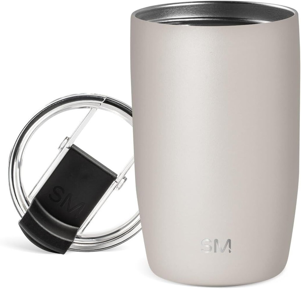 Simple Modern Travel Coffee Mug Tumbler with Flip 12 Ounces, -Almond Birch